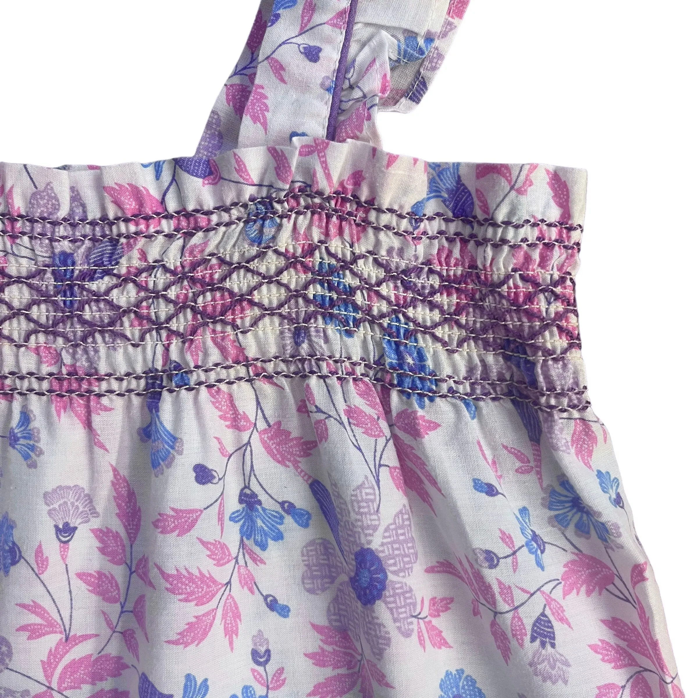 1970's Pink Floral Summer Dress  18-24M