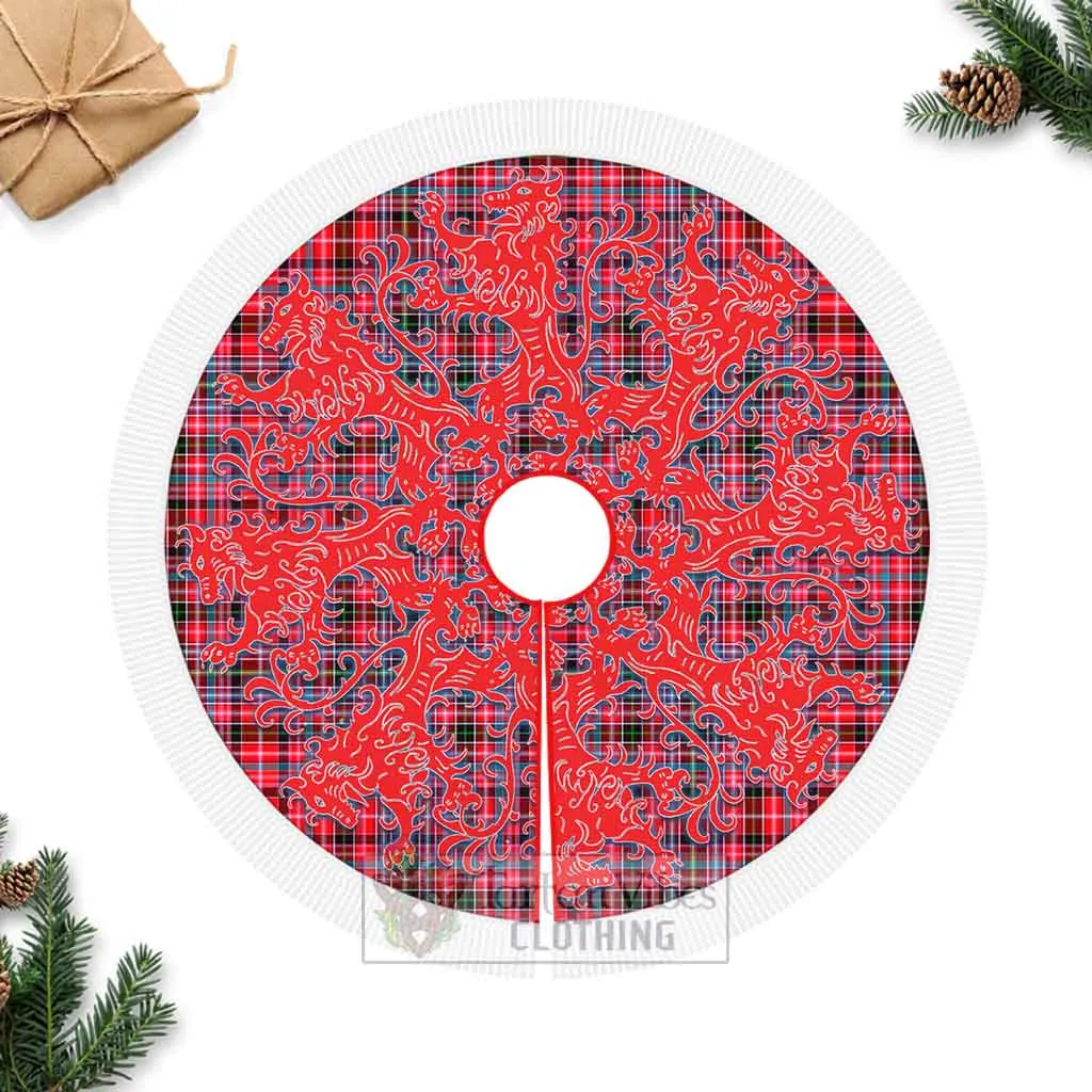 Aberdeen District Tartan Christmas Tree Skirt Lion Rampant Style