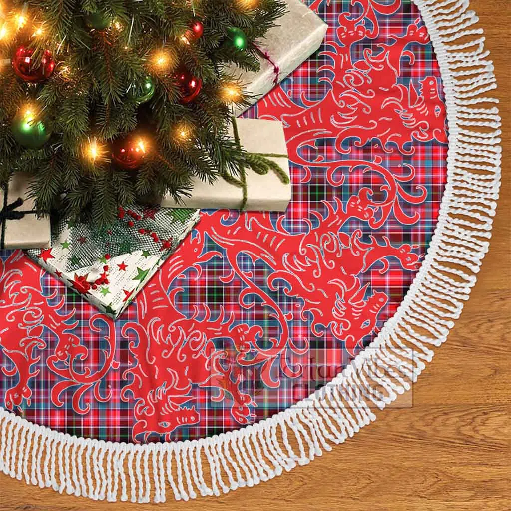 Aberdeen District Tartan Christmas Tree Skirt Lion Rampant Style