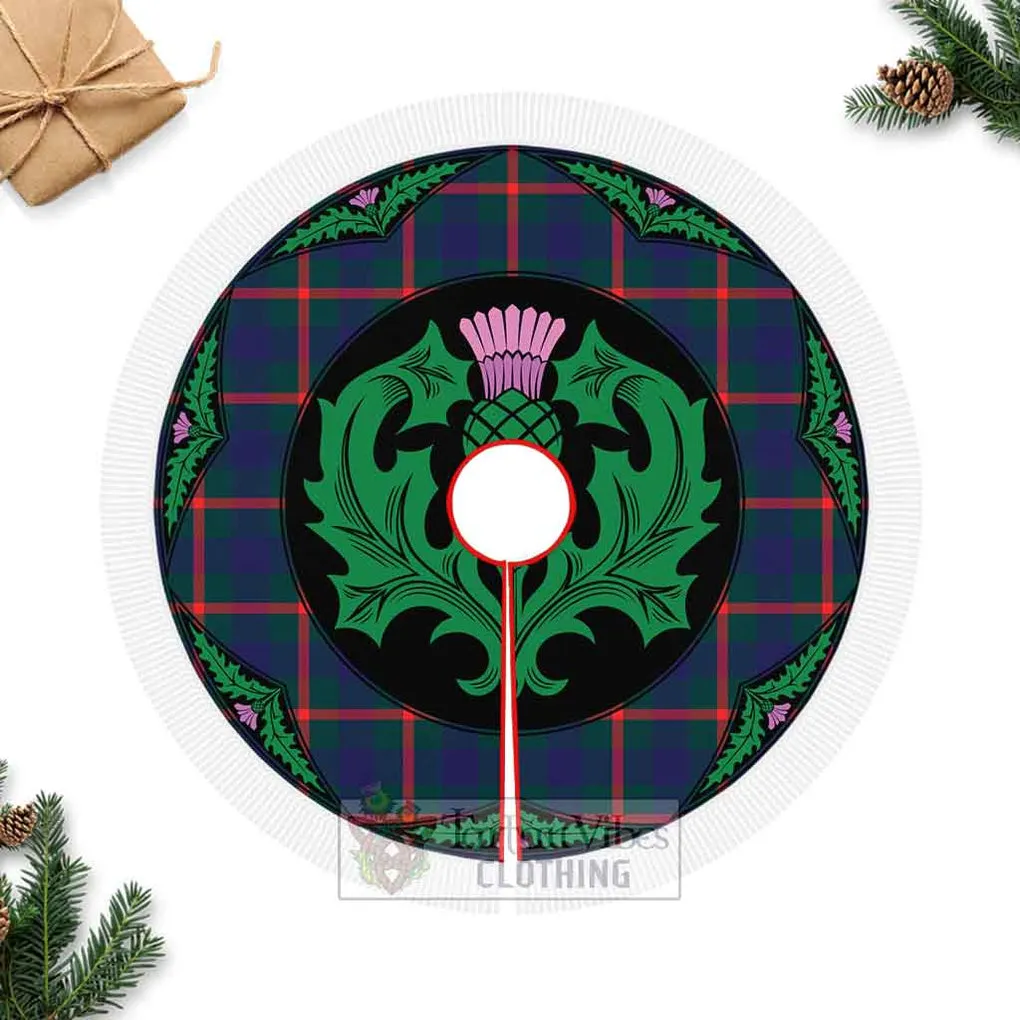 Agnew Tartan Christmas Tree Skirt Scottish Thistle Style