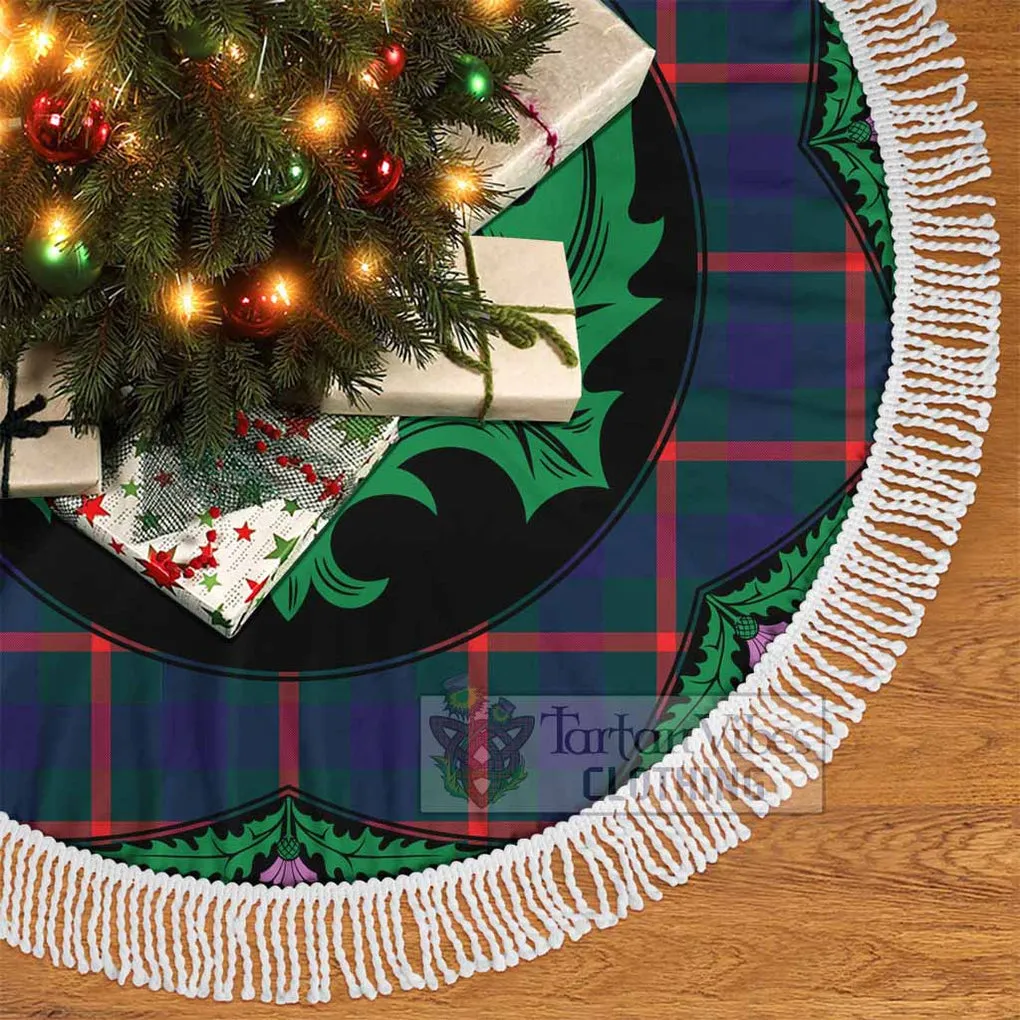Agnew Tartan Christmas Tree Skirt Scottish Thistle Style
