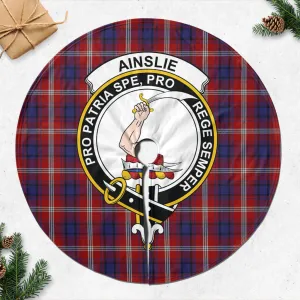 Ainslie Tartan Christmas Tree Skirt with Family Crest