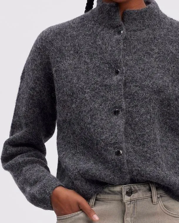 ALPHAGZ SHORT CARDIGAN | CHARCOAL