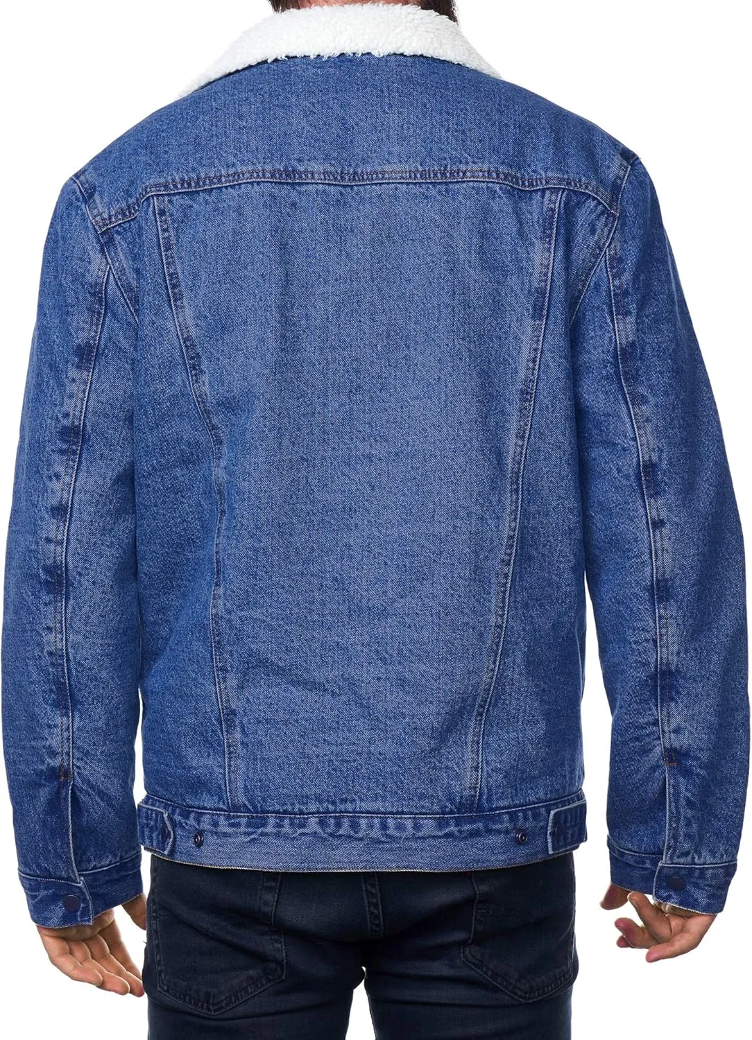 Alpine Swiss Ryker Mens Sherpa Lined Denim Trucker Jacket