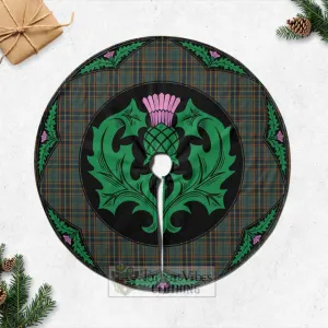 Antrim County Ireland Tartan Christmas Tree Skirt Scottish Thistle Style