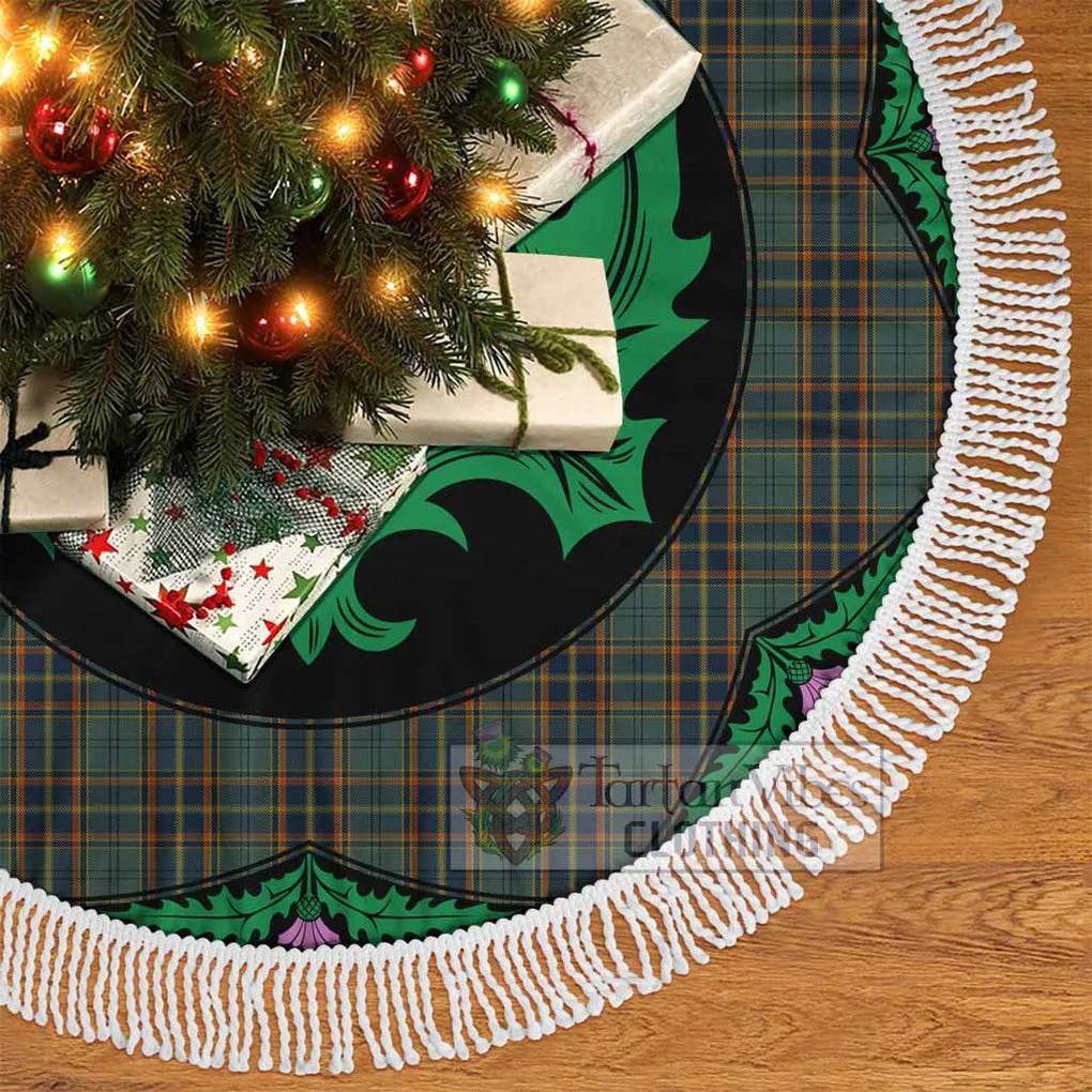 Antrim County Ireland Tartan Christmas Tree Skirt Scottish Thistle Style