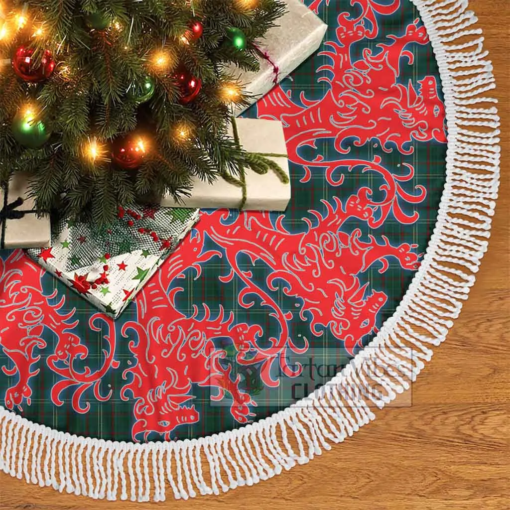 Armagh County Ireland Tartan Christmas Tree Skirt Lion Rampant Style