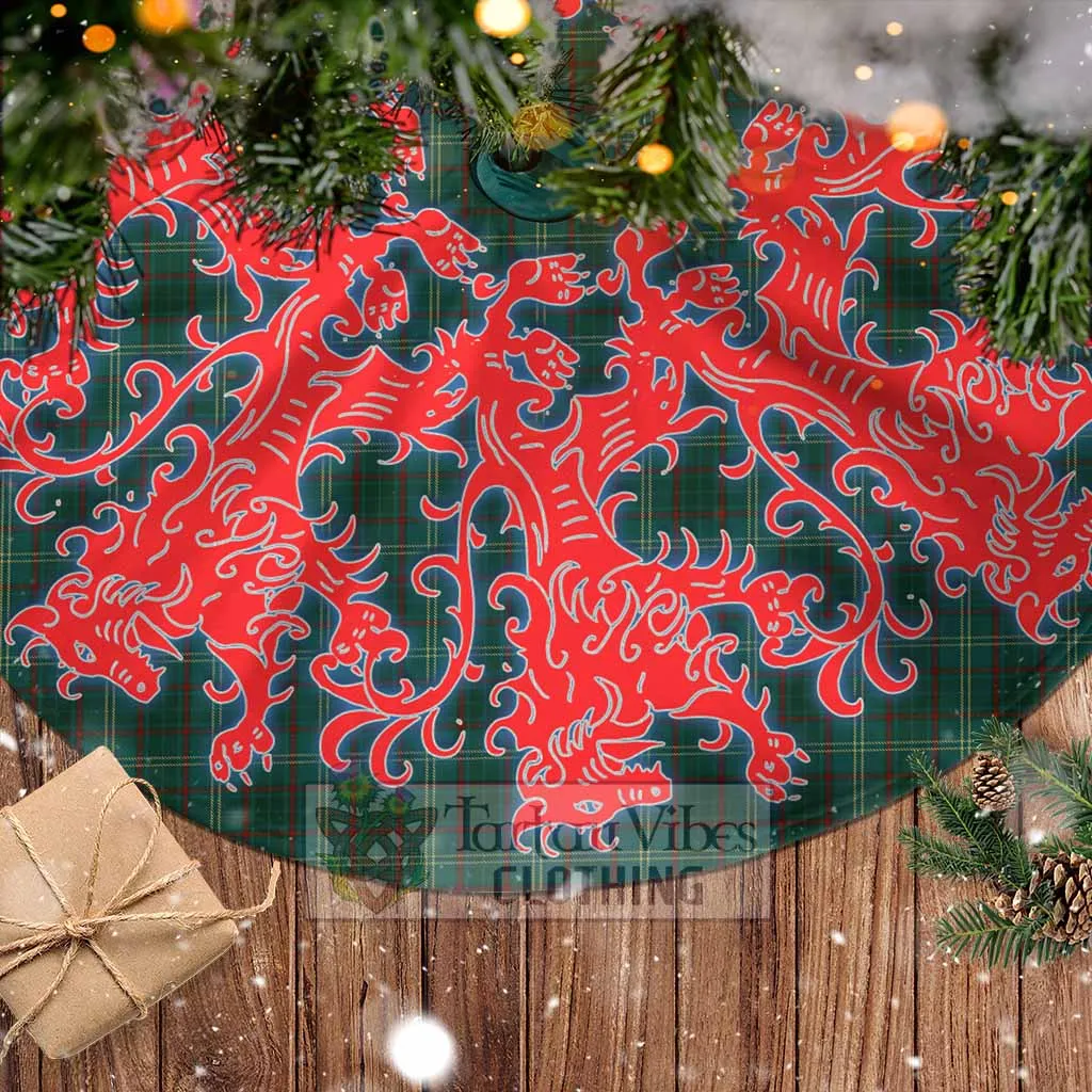 Armagh County Ireland Tartan Christmas Tree Skirt Lion Rampant Style