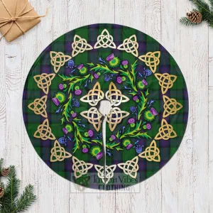 Armstrong Tartan Christmas Tree Skirt with Thistle Celtic Knot Style