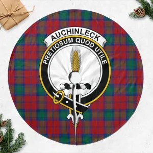 Auchinleck (Affleck) Tartan Christmas Tree Skirt with Family Crest