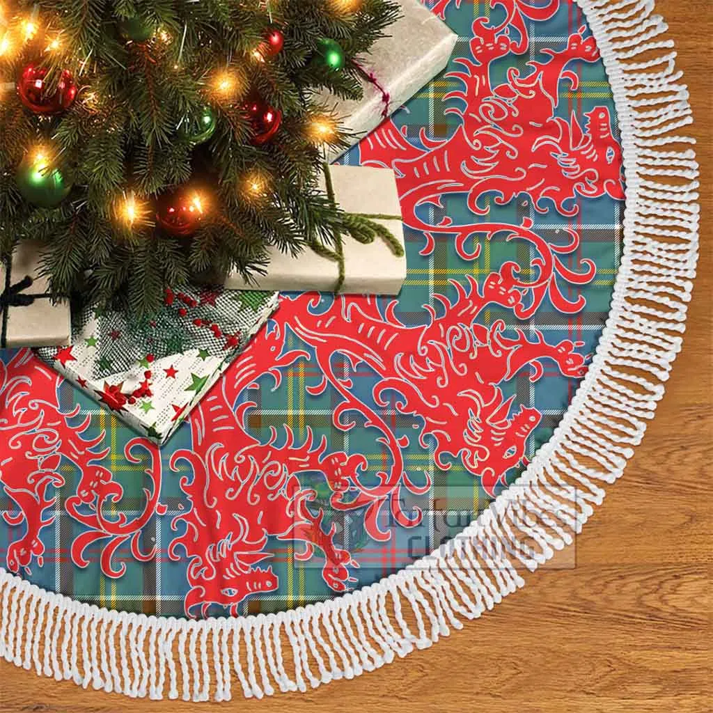 Ayrshire District Tartan Christmas Tree Skirt Lion Rampant Style