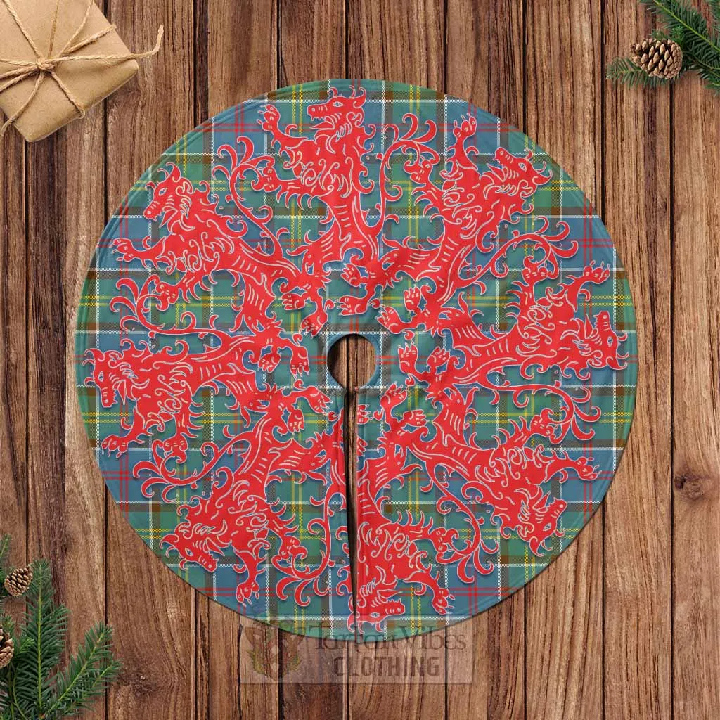 Ayrshire District Tartan Christmas Tree Skirt Lion Rampant Style