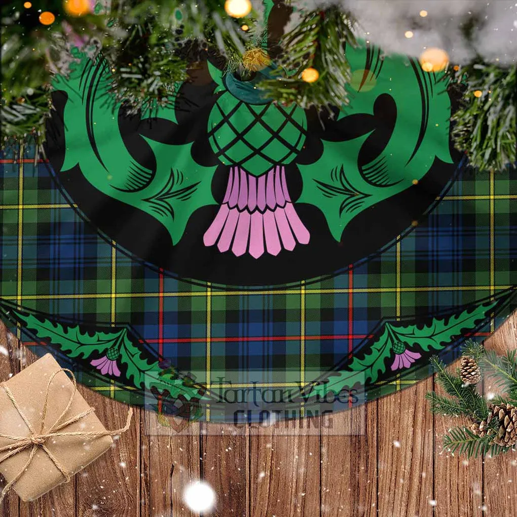 Baillie (Bailey) Tartan Christmas Tree Skirt Scottish Thistle Style