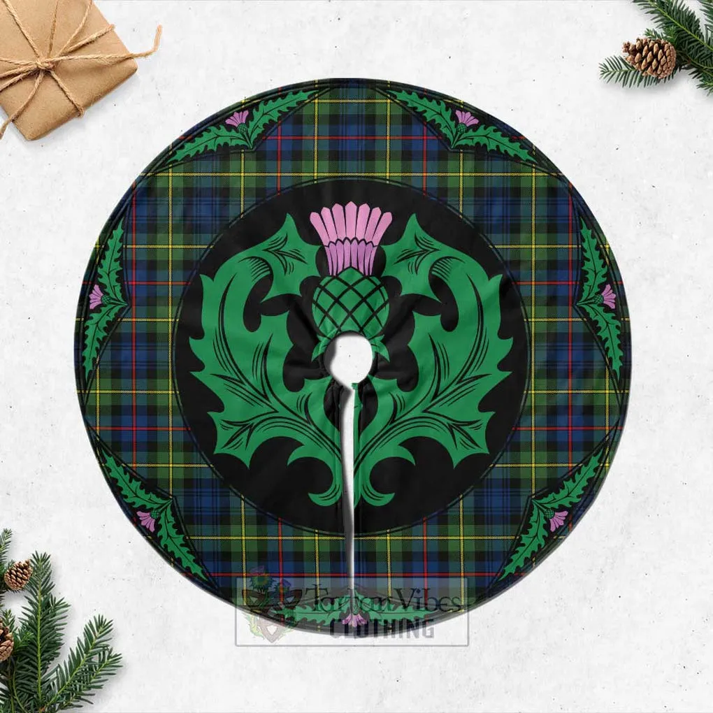 Baillie (Bailey) Tartan Christmas Tree Skirt Scottish Thistle Style
