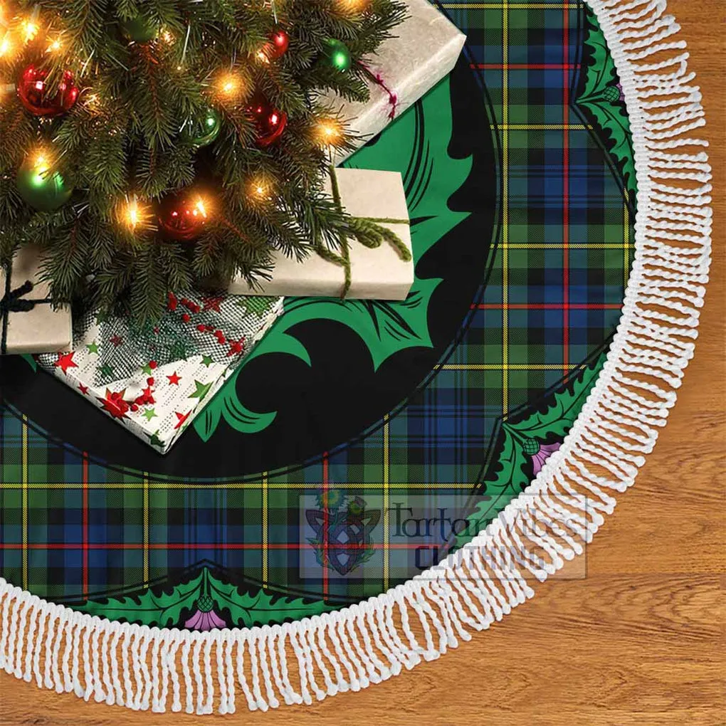 Baillie (Bailey) Tartan Christmas Tree Skirt Scottish Thistle Style