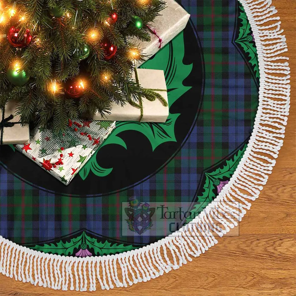 Baird Tartan Christmas Tree Skirt Scottish Thistle Style