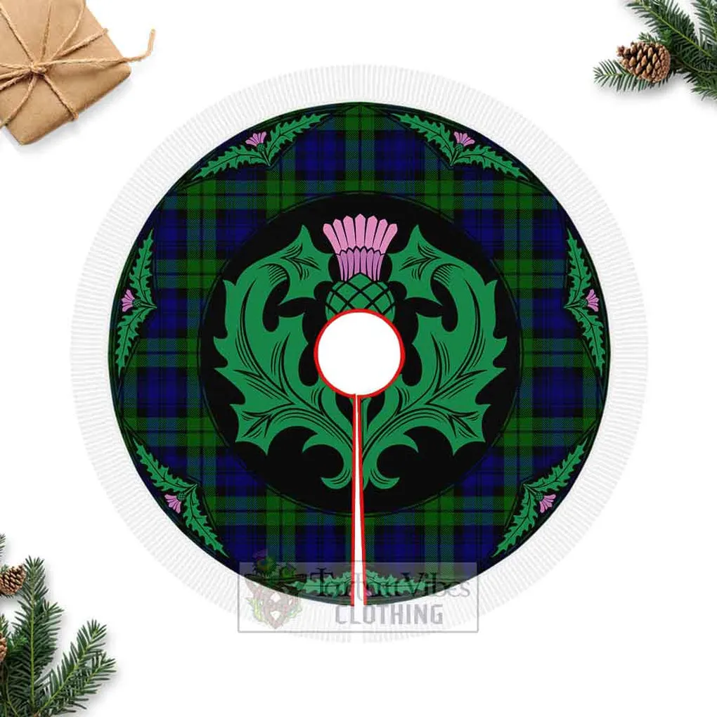 Bannatyne Tartan Christmas Tree Skirt Scottish Thistle Style