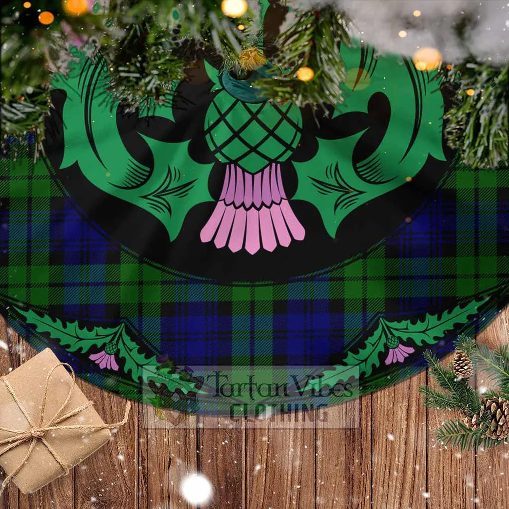 Bannatyne Tartan Christmas Tree Skirt Scottish Thistle Style