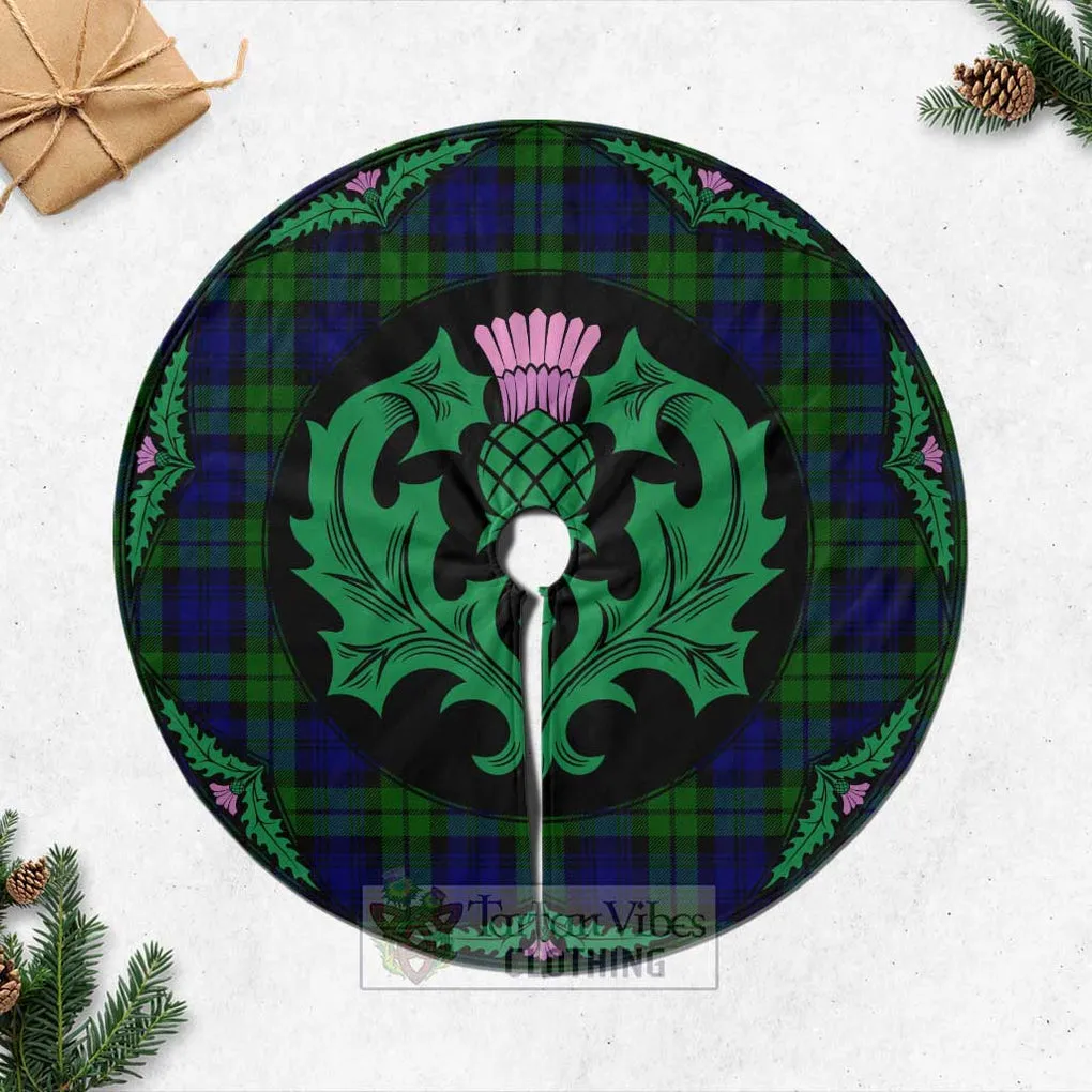 Bannatyne Tartan Christmas Tree Skirt Scottish Thistle Style