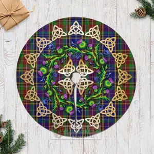 Beattie (Beatty) Tartan Christmas Tree Skirt with Thistle Celtic Knot Style