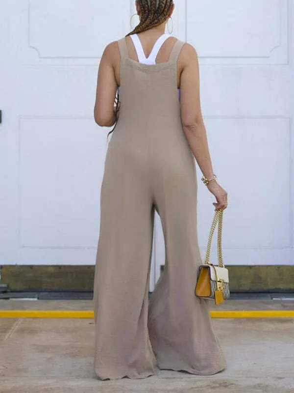 Beautiedoll Solid Wide-Leg Overalls
