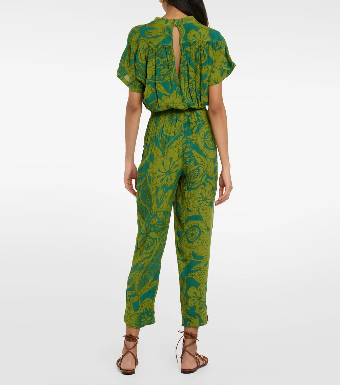Becky jumpsuit with Poupette St Barth print, green