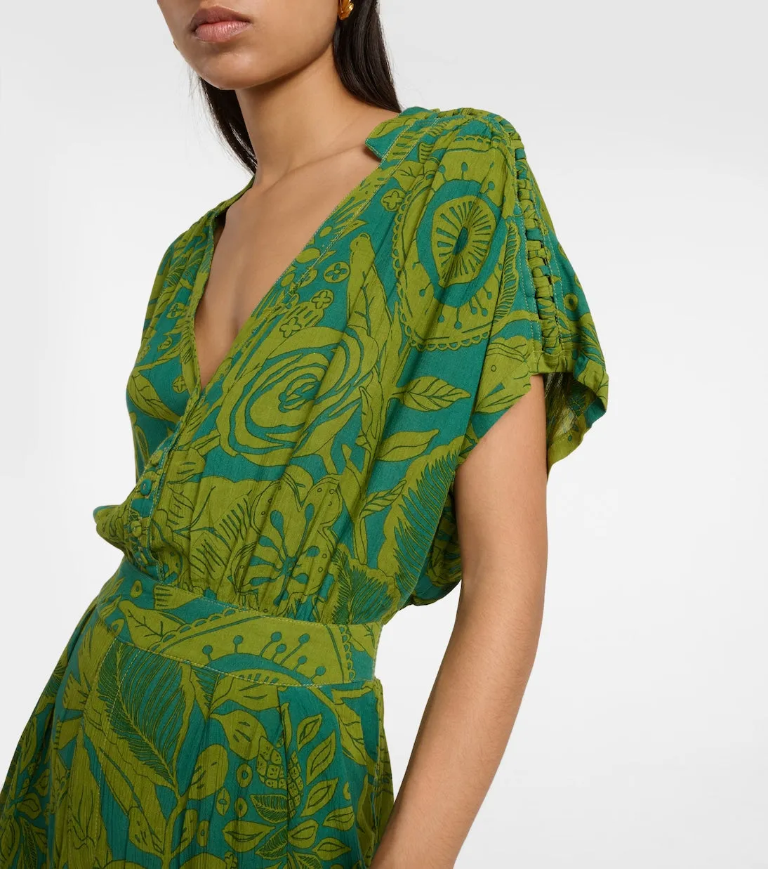 Becky jumpsuit with Poupette St Barth print, green