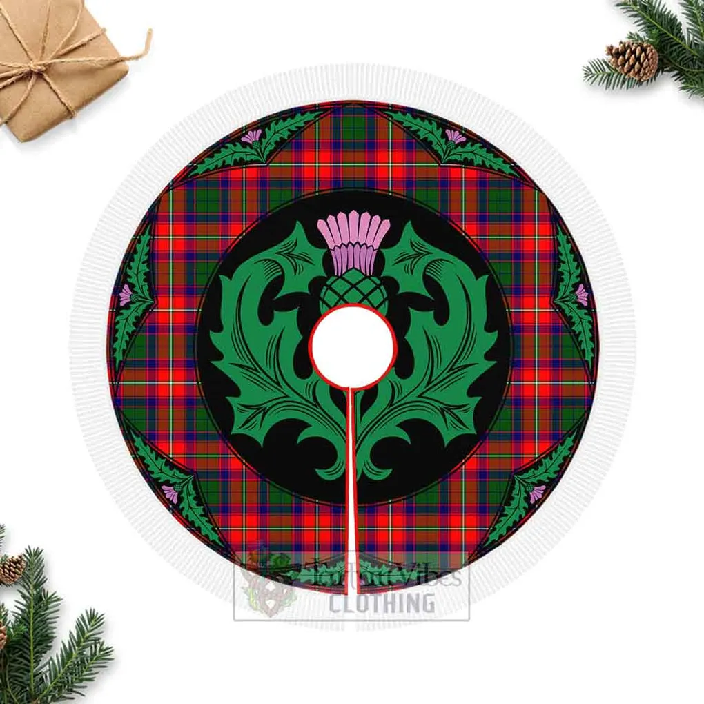 Belshes (Belsches) Tartan Christmas Tree Skirt Scottish Thistle Style