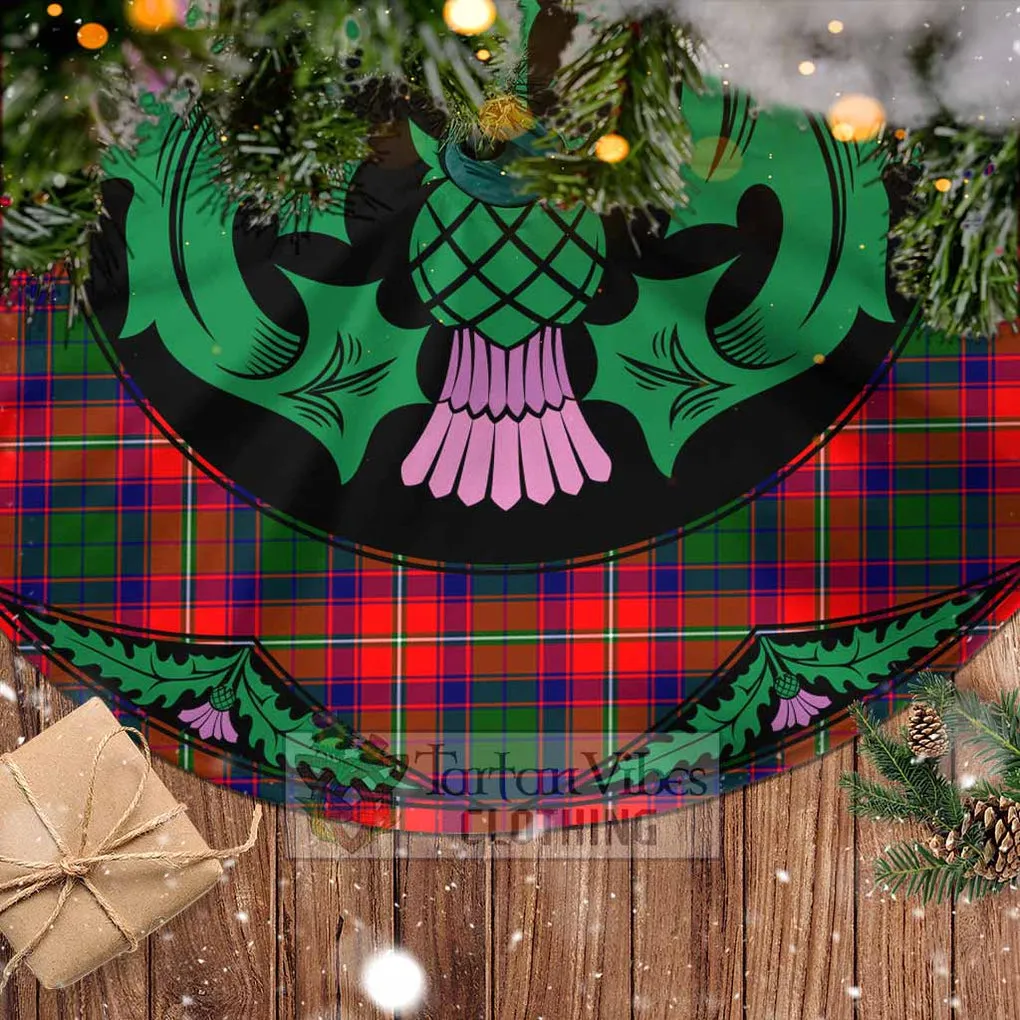 Belshes (Belsches) Tartan Christmas Tree Skirt Scottish Thistle Style