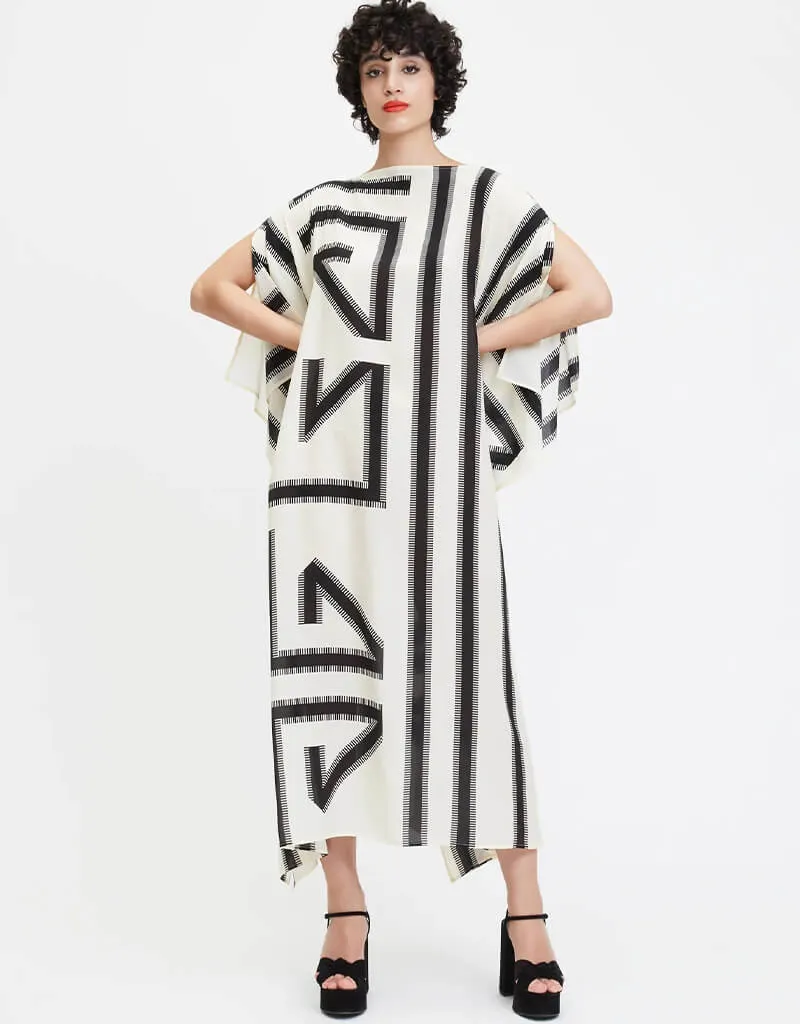 Black & White French Moss Kaftan