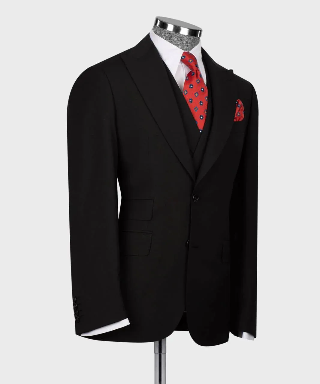 Black Classic Mens Wool Suit