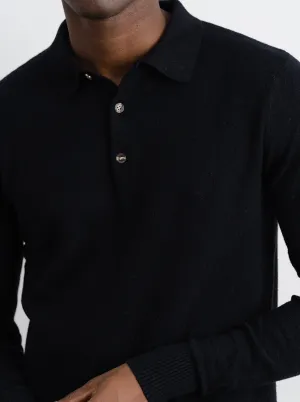 Black Long Sleeve Polo