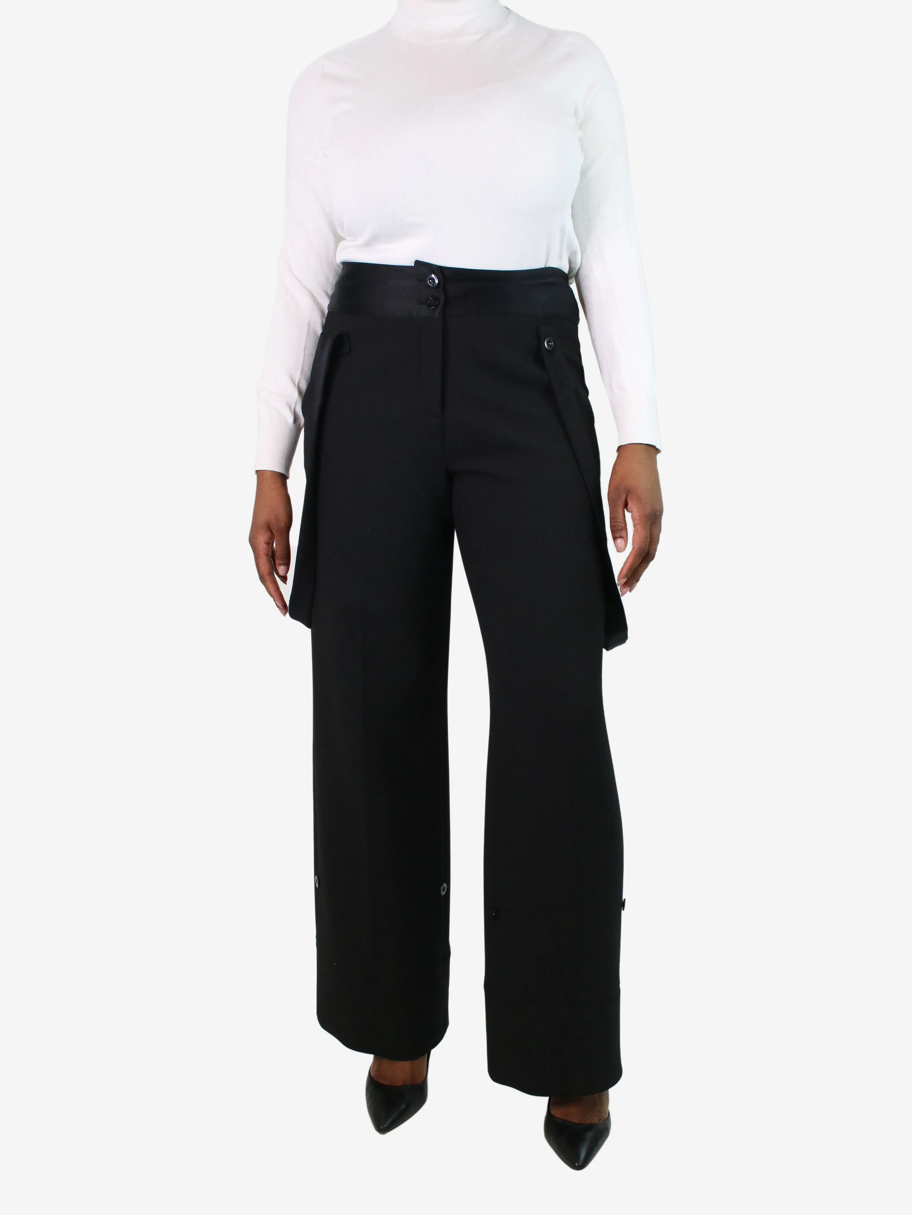 Black wide-leg overalls - size UK 12