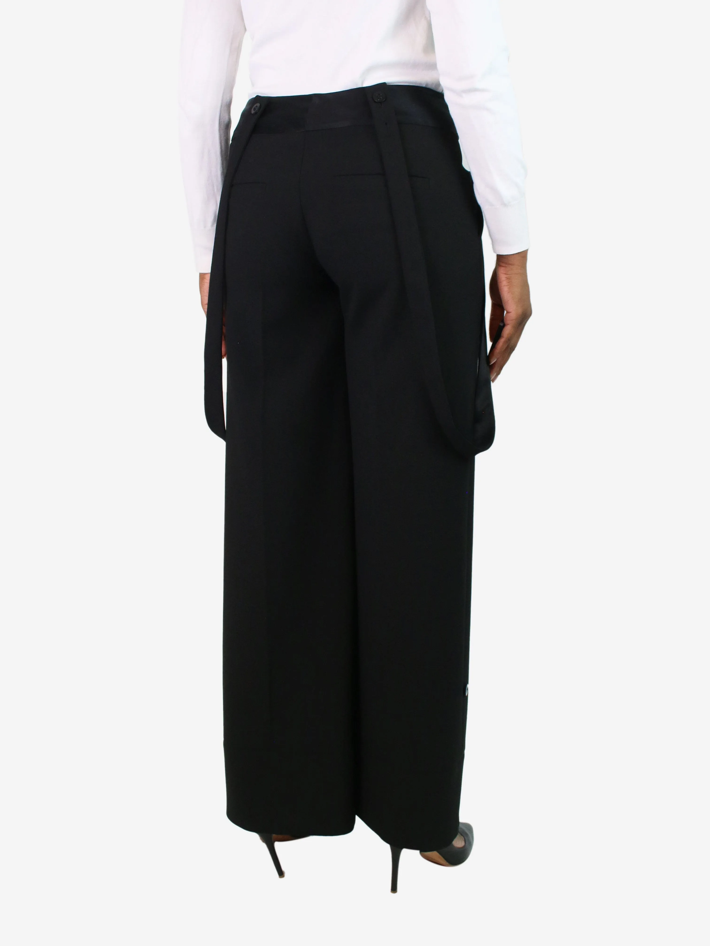 Black wide-leg overalls - size UK 12