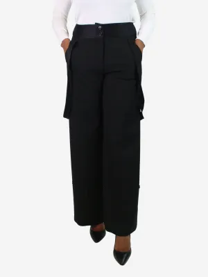 Black wide-leg overalls - size UK 12