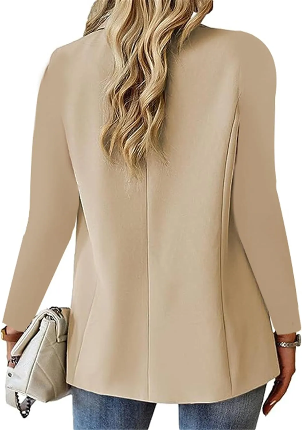 Blazers for Women Business Jackets Lapel Casual Long Sleeve Coats Open Front Button Blazer Work Office with Pockets