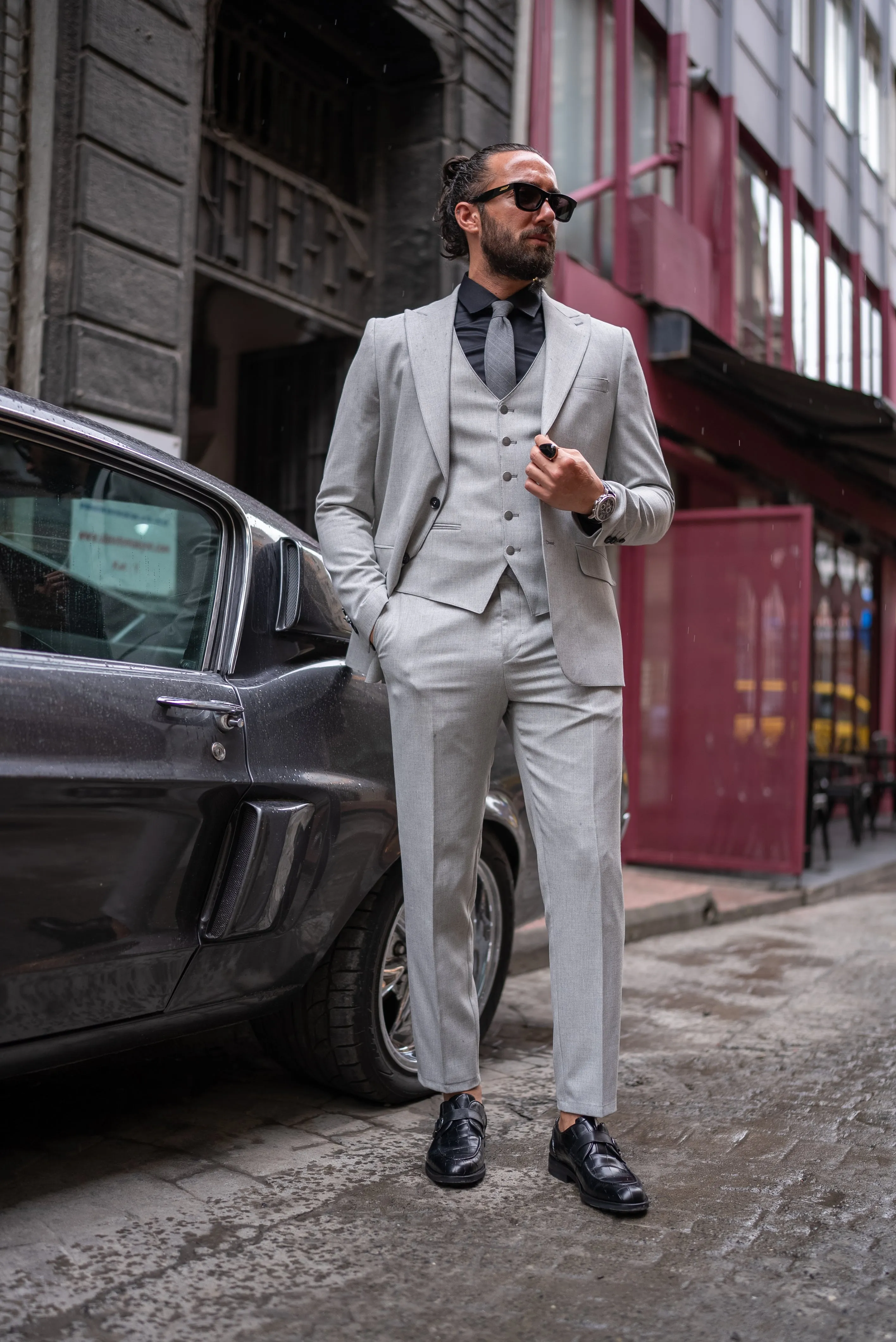 Bojoni Doral Slim Fit Classic Gray Suit