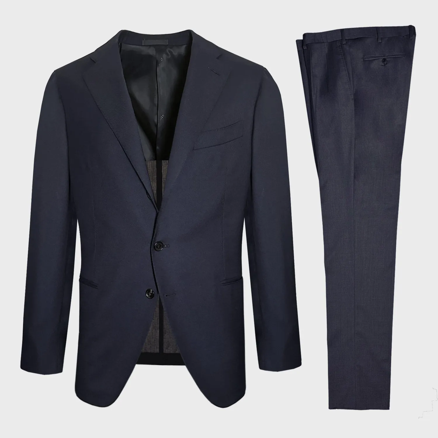 Caruso Men's Suit 130s Wool for Spring Summer Blue