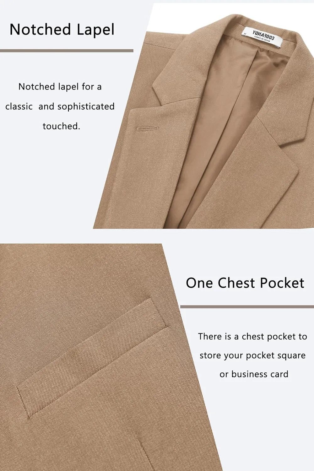 COOFANDY Men's Casual Blazer One Button Sport Coat Slim Fit Lightweight Suit Blazer Jacket