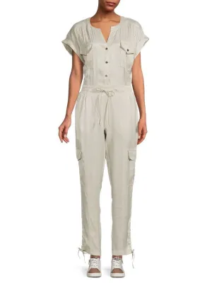 Elie Tahari ankle length jumpsuit with belt, denim
