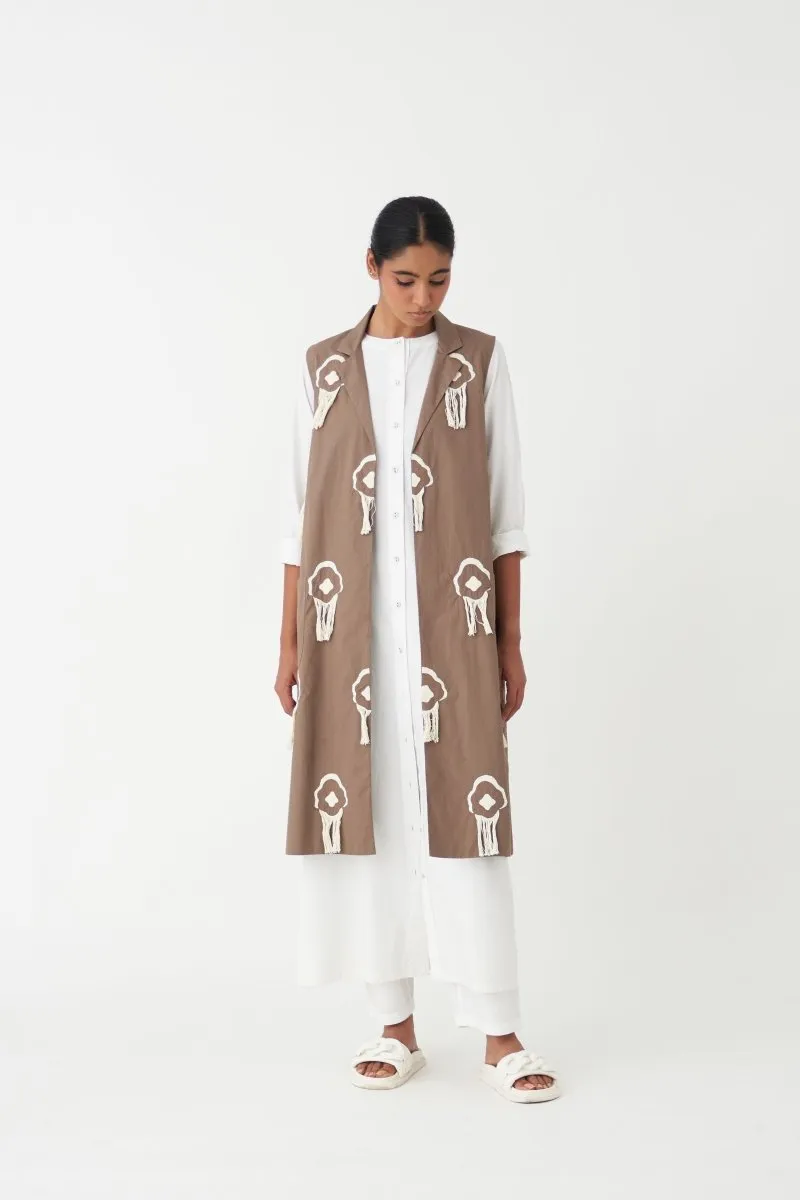 Fringe Back Pleat Jacket - Cedar