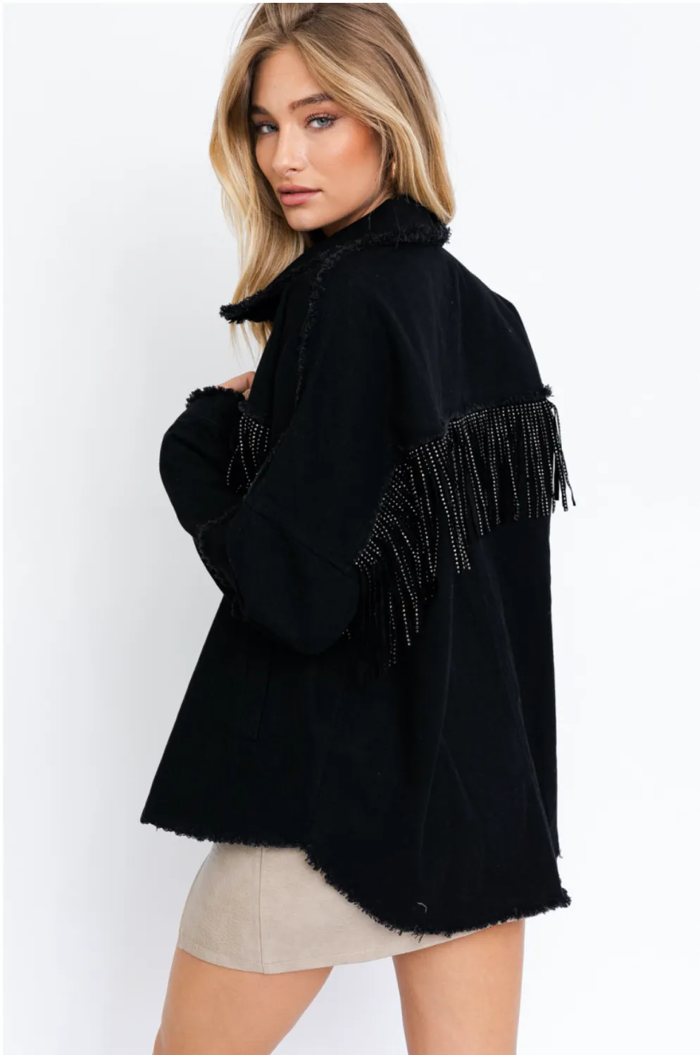 Good Fringe Jacket- Black