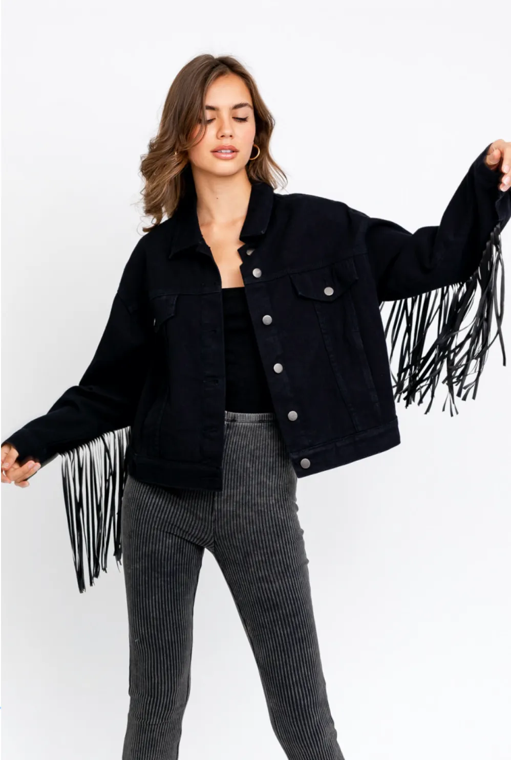 Good Fringe Jacket- Black