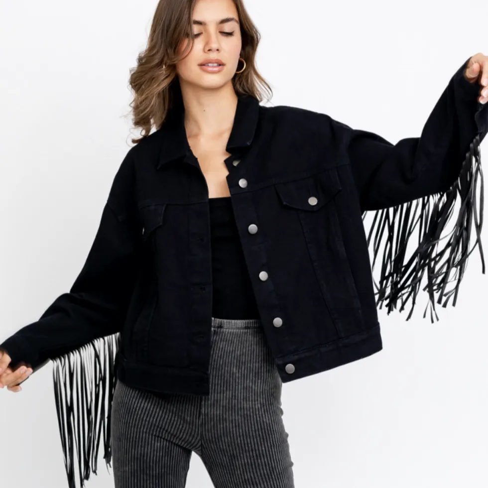 Good Fringe Jacket- Black