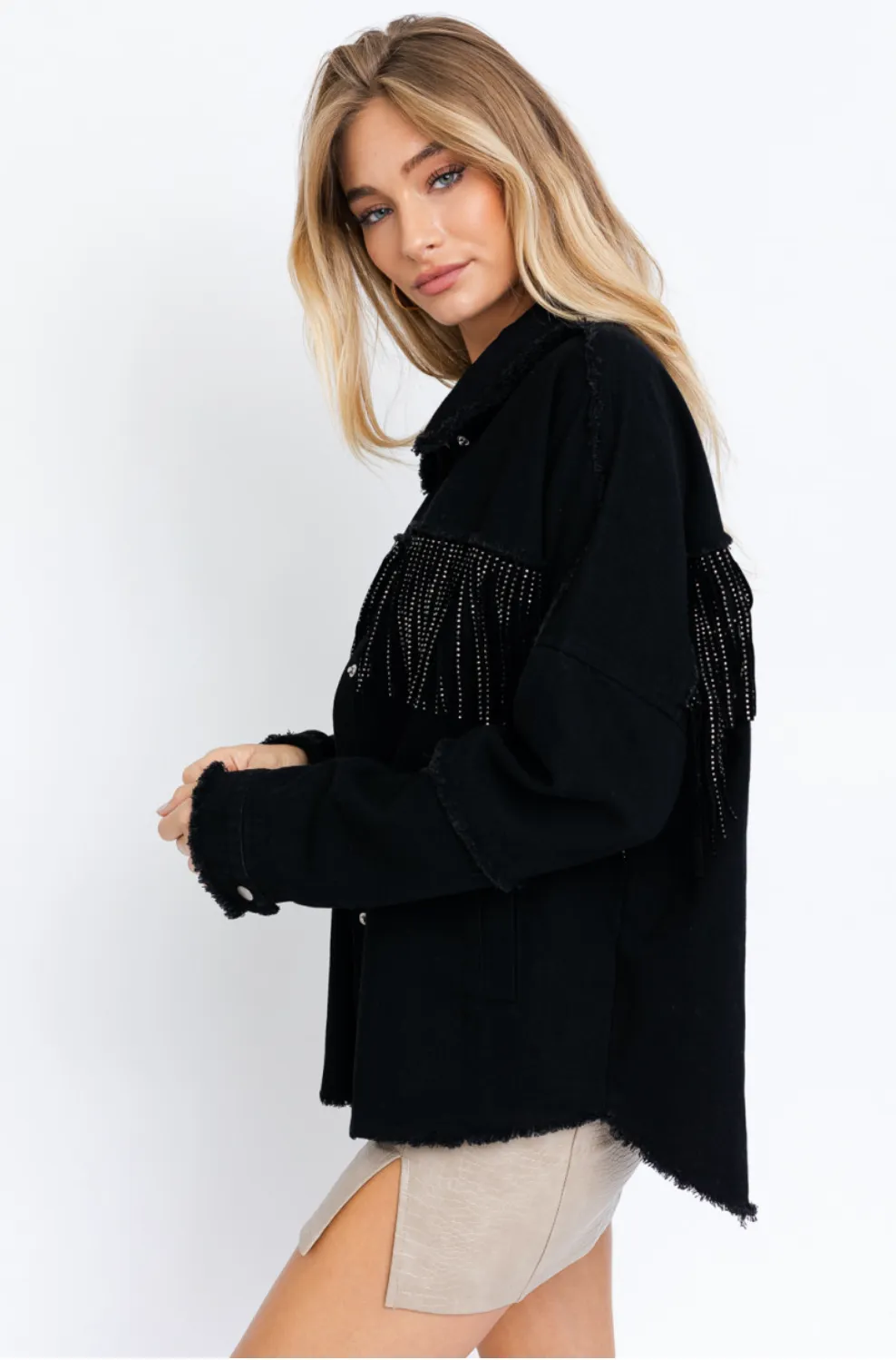 Good Fringe Jacket- Black