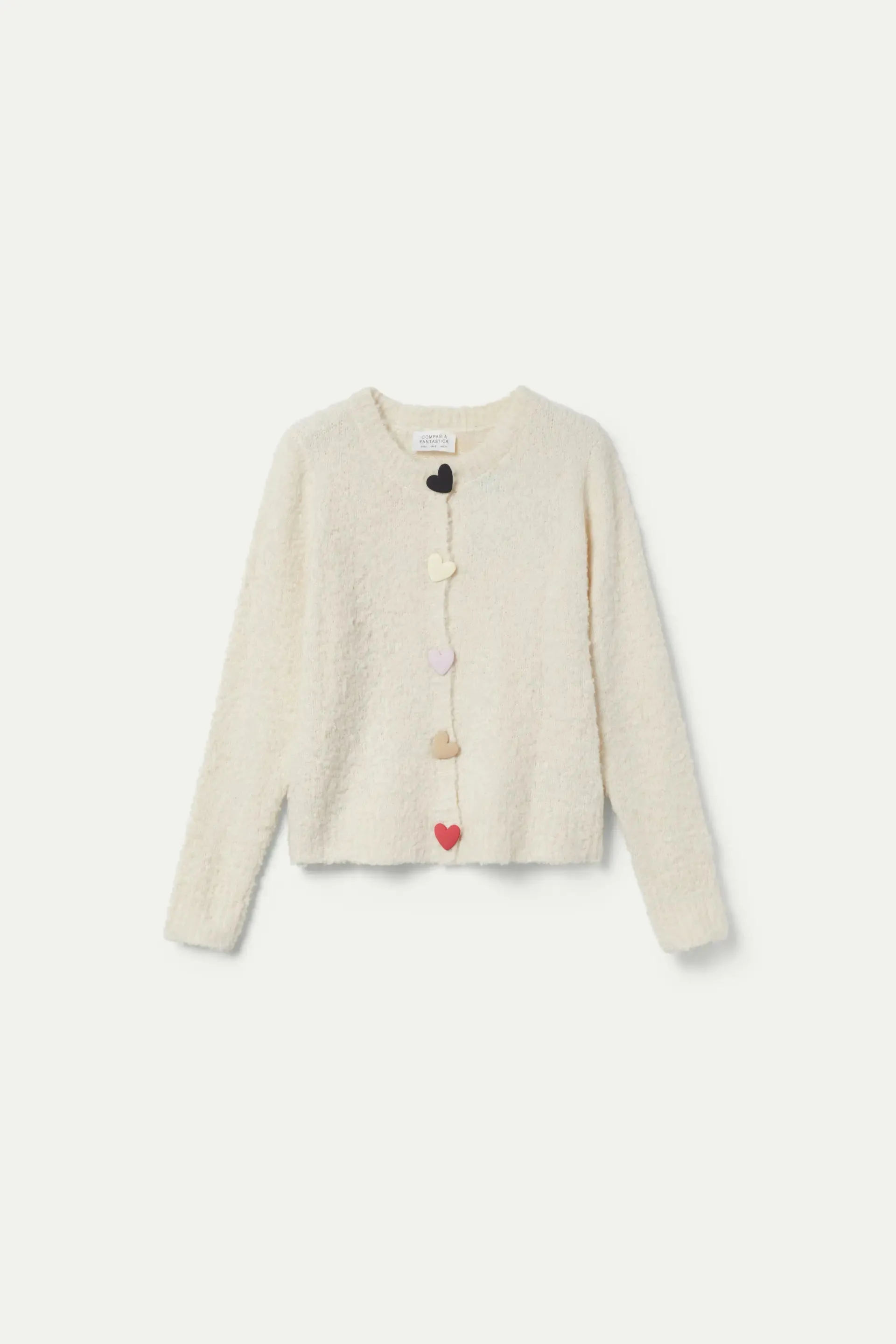 Heart Detail Cardigan Ecru