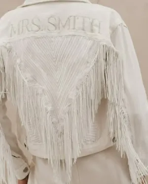 Heirloom Bridal Sequin Fringe Denim Jacket