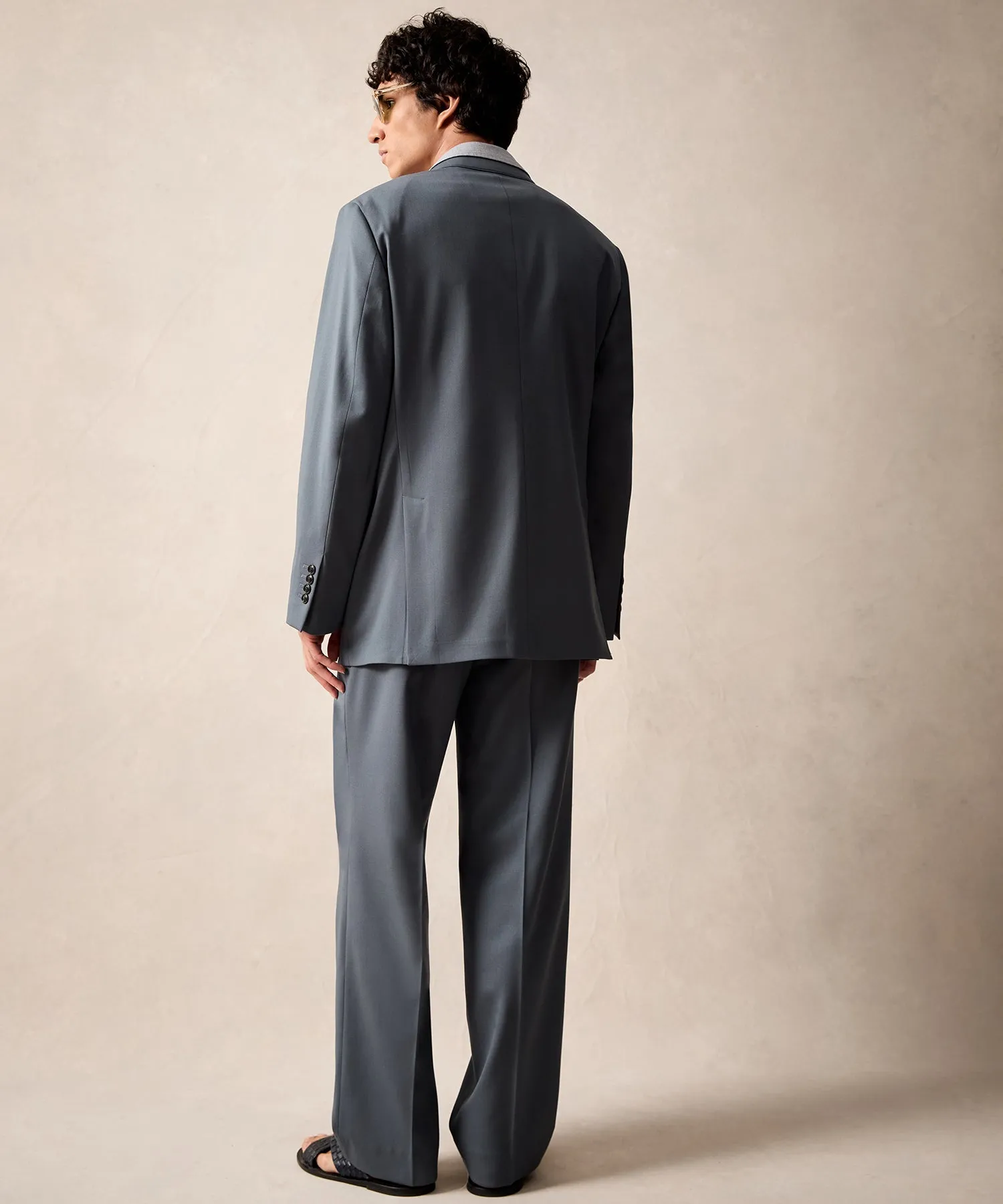 Italian Gabardine Wythe Jacket in Steel Blue