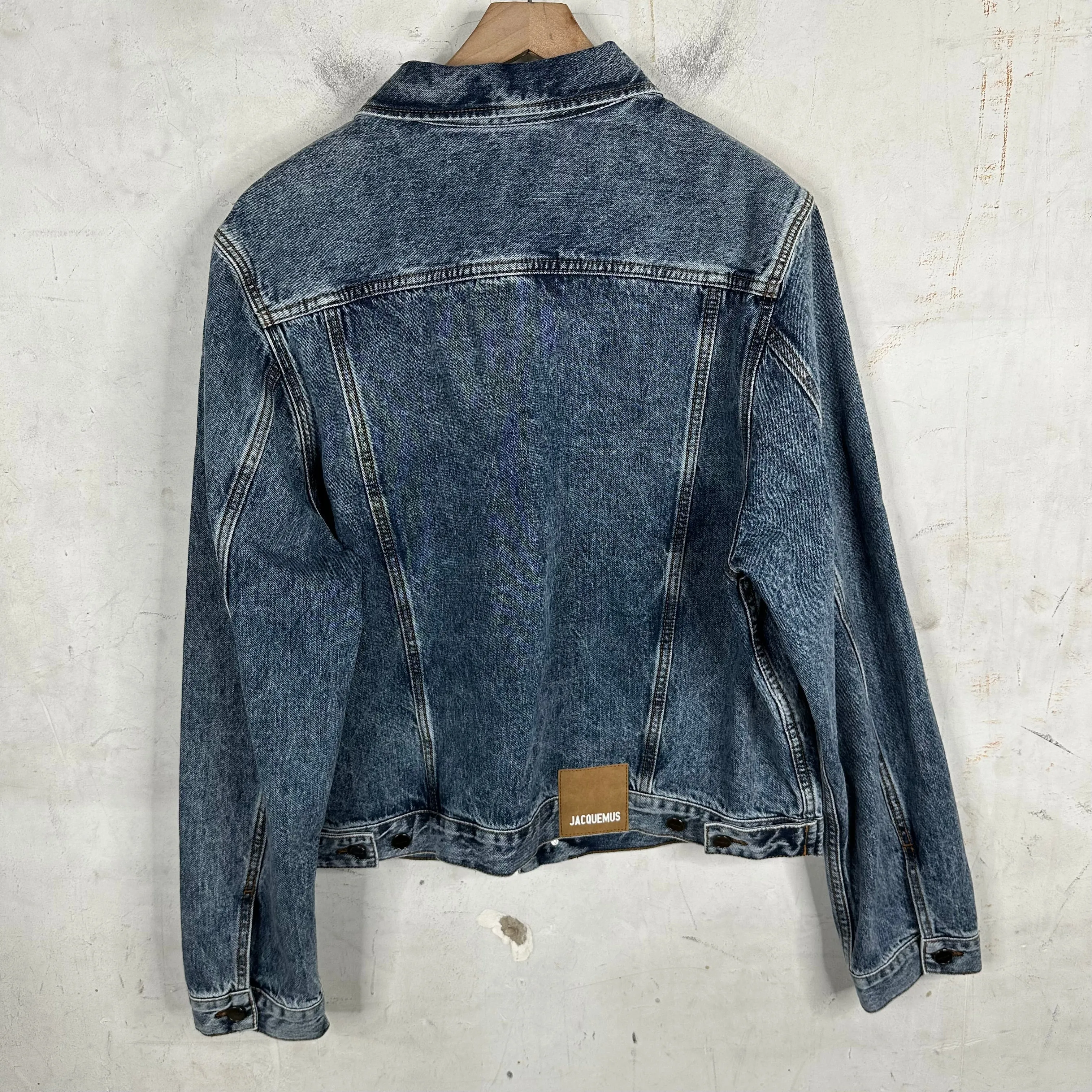 Jacquemus Le Raphia Cropped Denim Jacket