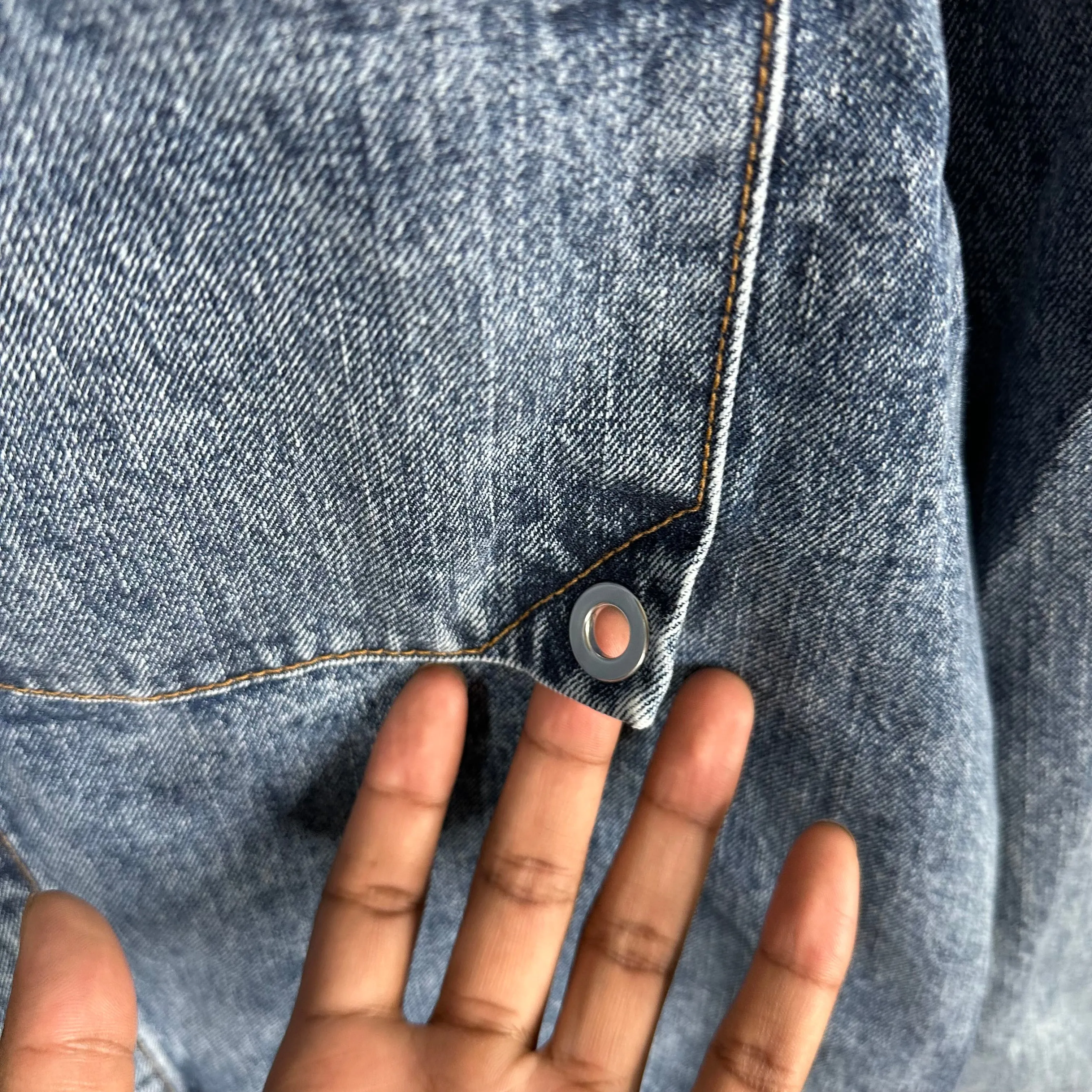 Jacquemus Le Raphia Cropped Denim Jacket